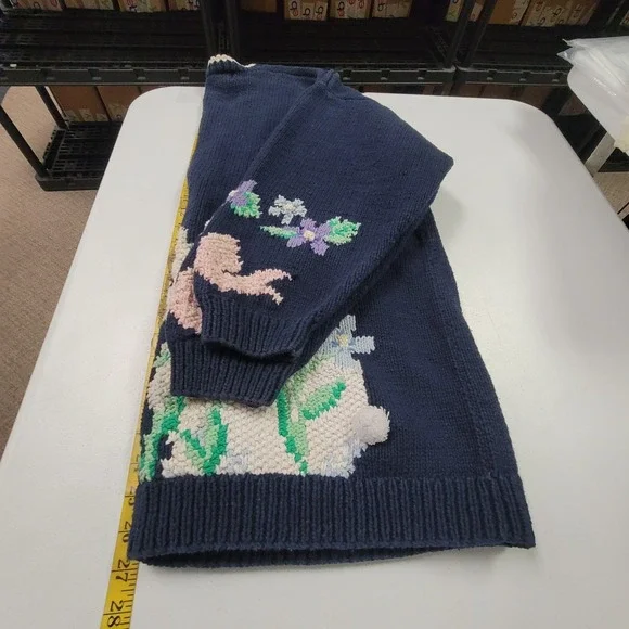 Belle Point Womens Button Up V Neck Easter Sweater Size 2X Embroidered Spring - Picture 7 of 12